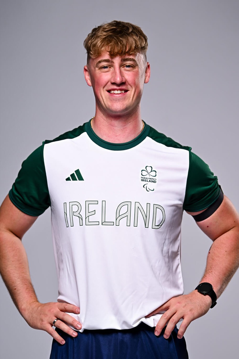 Tiarnán O’Donnell in an Ireland team t-shirt